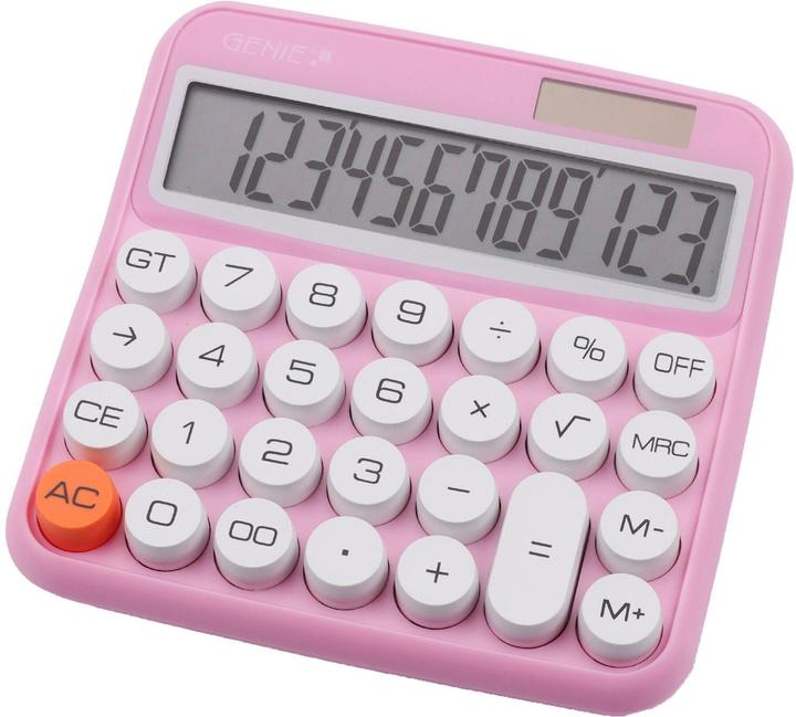 Image du produit Genie Calculatrice de bureau 612P rose (Cellules solaires, Piles)
