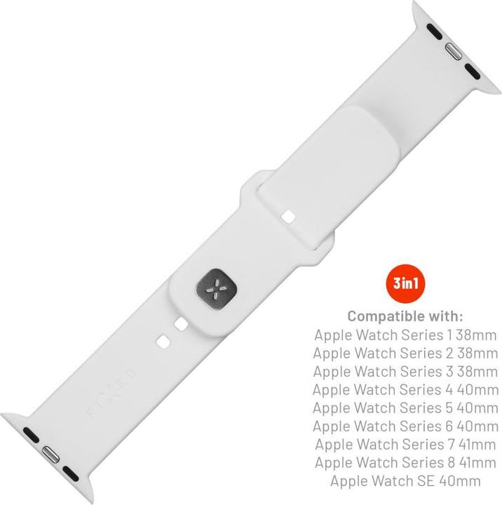 Produktbild Fixed Silikon Sporty Clock Block Apple Watch 38/40/41mm Smart Watch, Weiss (Silikon)