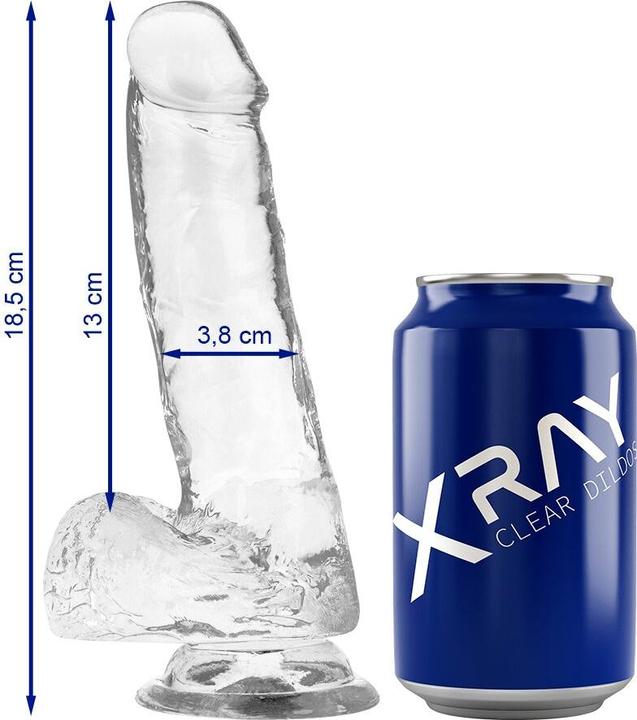 Actual product image X Ray XRAY CLEAR COCK WITH BALLS 18.5CM X 3.8CM