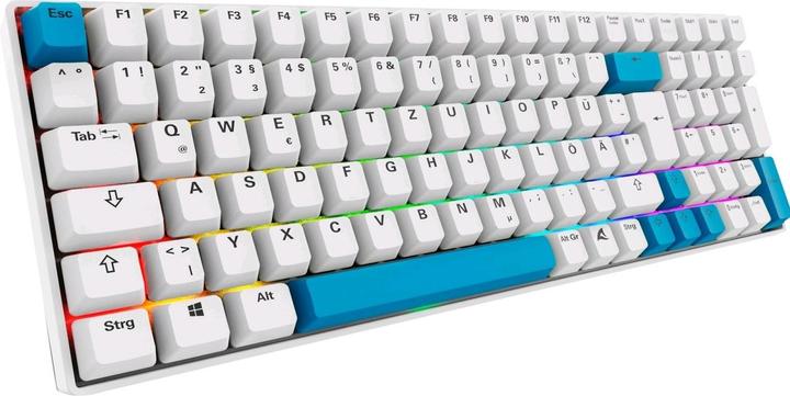 Actual product image Sharkoon SKILLER SGK50 S2 PBT (white, DE layout, Gateron G Pro 3.0 Yellow) (DE, Cable, Wireless)