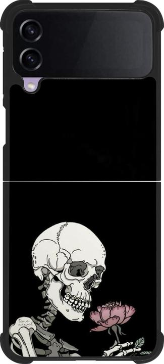 Actual product image PhoneLook Cover silicone black Halloween 2023 rose and skeleton (Samsung Galaxy Z Flip4)