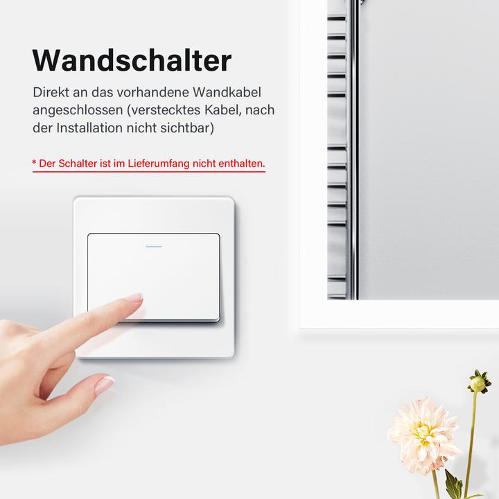 Produktbild SONNI LED-Badezimmerspiegel, 50 x 70 cm, warmweiss, vertikale/horizontale Montage, IP44 wasserdicht