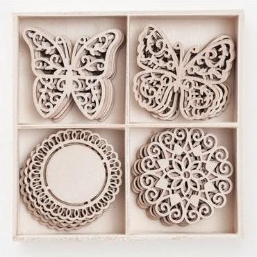 Produktbild DP Craft Holzformen DPCRAFT Dekore und Schmetterlinge 20 Stück. Dalprint