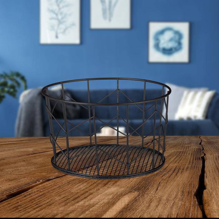 Actual product image Relaxdays Round Wire Mesh Basket (2 x, 22 x 22 x 12.5 cm)