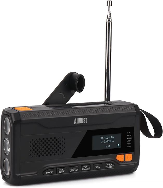 August Kurbelradio MB290B (DAB+, FM, Bluetooth)