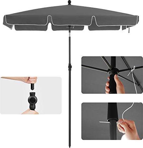 Produktbild Songmics Sonnenschirm für Balkon 200 x 125 cm grau (1.25 m)