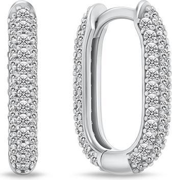 Brilio Silver - Unmissable silver earrings with zircons EA856W
