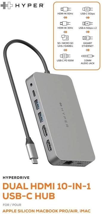 Actual product image Hyper HyperDrive Dual (USB-C, 10 Ports)