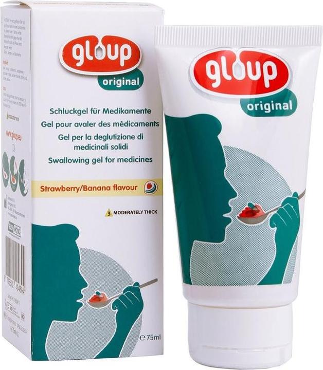 Immagine prodotto Gloup Schluck Gel für Medikamente Original mit Erdbeer-Bananen-Aroma (1 x, 75 ml, 106 g)