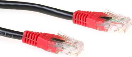 Immagine prodotto Cavo patch U/UTP CAT6 nero da 3 metri con connettori RJ45. Cat6 u/utp cross bk/rd 3.00m (U/UTP, CAT6, 3 m)