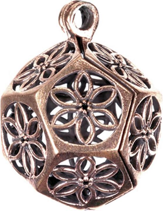 Star Piercing Anhänger rosegold Kugel mit Blumen (Kupfer)