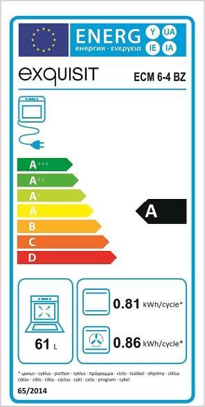 Etichetta energetica Exquisit ECM 6-4 BZ