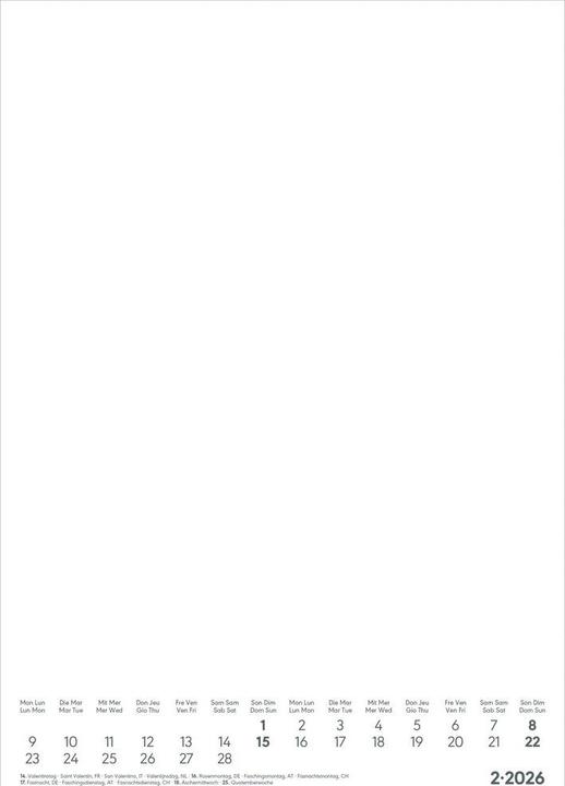 Produktbild Alpha Edition Kreativ-Kalender A4 weiss 2026 - 21 x 29,7 - Foto, Malen, Basteln - datiert - Kreativkalender - (A4, Harter Einband, Deutsch, Französisch, Italienisch, Englisch)