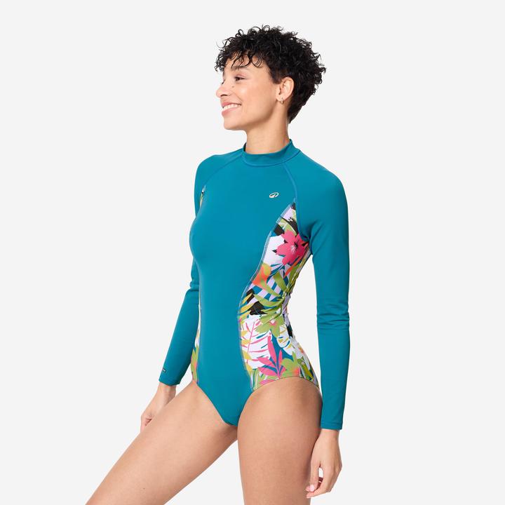 Produktbild Olaian Badeanzug langarm Surfen Damen Dani blau (40)