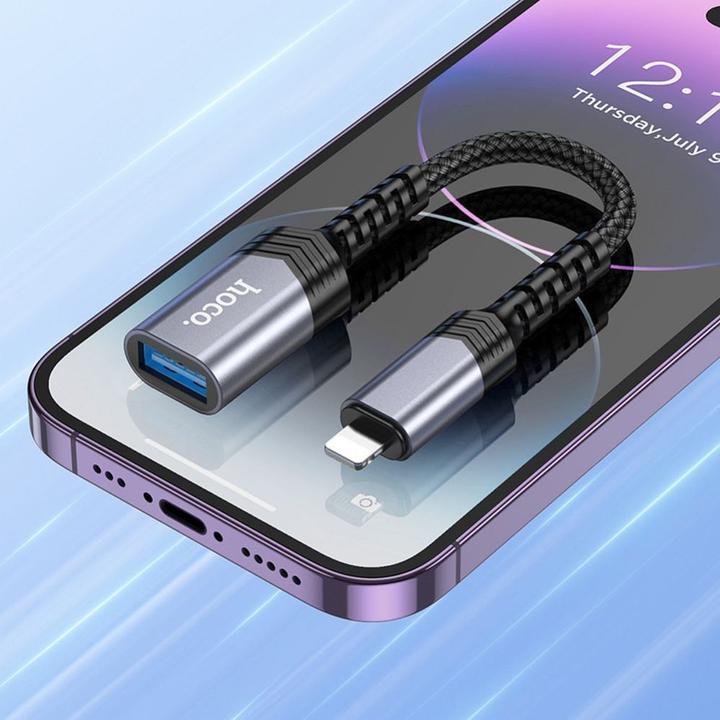 Image du produit Hoco Cable adapter iPhone Lightning 8-pin (male) to USB (female) 3.0 UA24 black (USB 3.0)