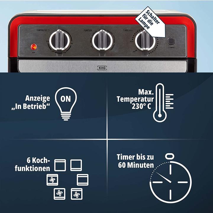 Actual product image KHG Mini-Backofen Retro MBO-22CS
