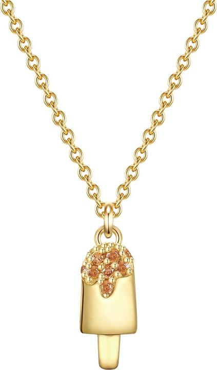 Glanzstücke München Kinder Eis Sterling Silber Zirkonia Gelbgold 35,0 cm Basiskette + 7,5 cm Verlängerung - 30334 (Sterling Silber)