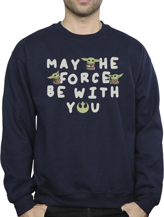 Actual product image Star Wars Mens The Mandalorian Grogu May The Force Be With You Sweatshirt (M)