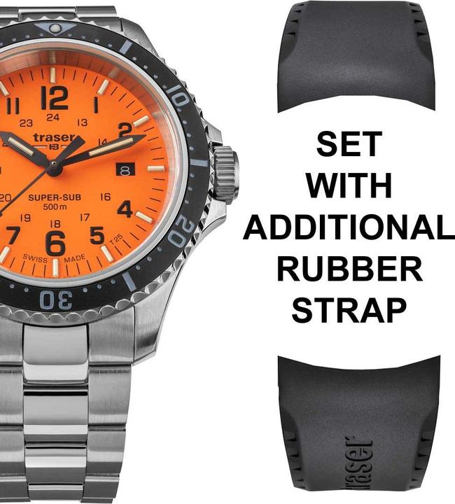 Immagine prodotto Traser H3 109379 P67 T25 SuperSub Set Arancione 46 mm Orologio subacqueo 50ATM (Orologio sub, 46 mm)