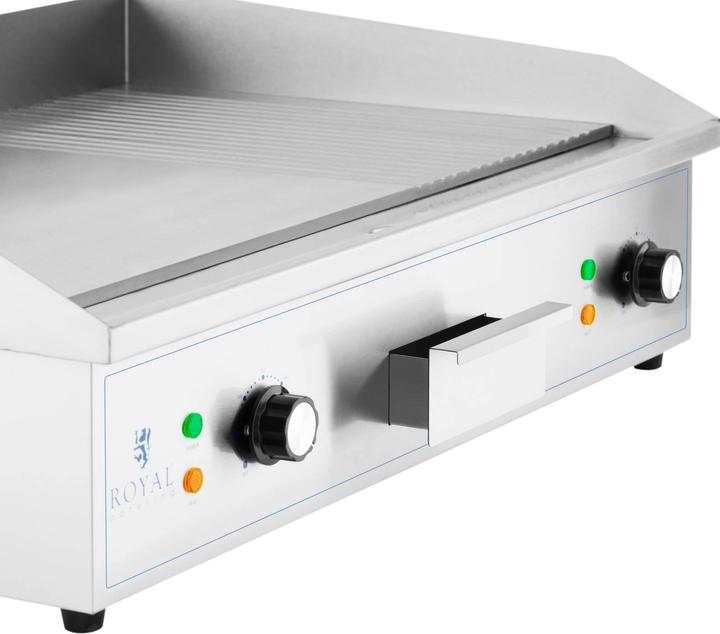 Produktbild Royal Catering Elektro Grillplatte Grillplatte Grill 727 x 420 mm geriffelt/glatt 3.000 W (0.00 kW)