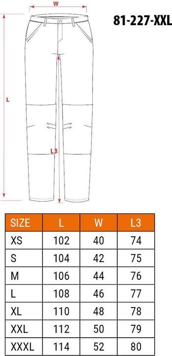 Nutritional values and ingredients Neo Premium work trousers (XXL)
