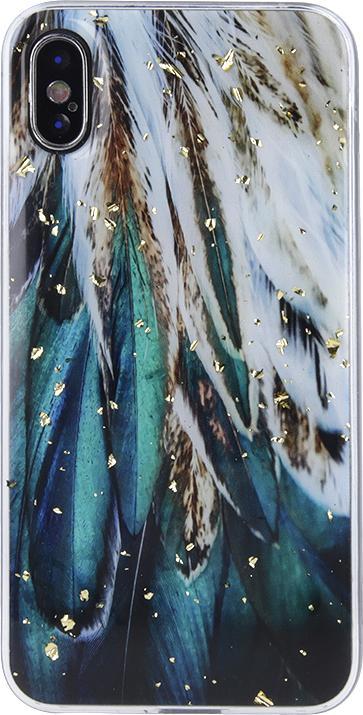 Produktbild OEM Gold Glam Hülle für Samsung Galaxy S24 Plus Federn (Samsung Galaxy S24+)