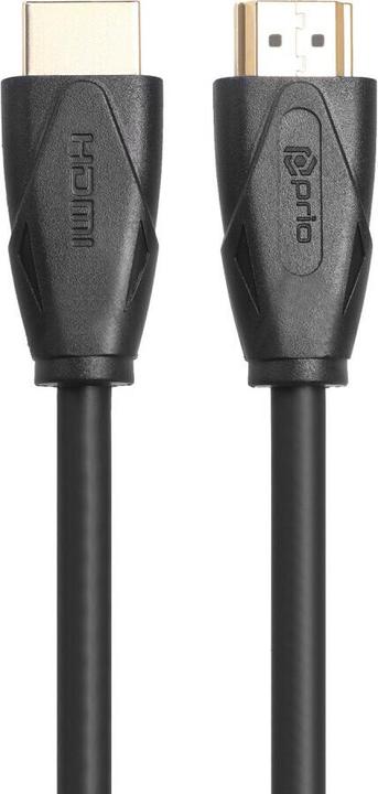 Produktbild prio High-End HDMI A zu HDMI A Kabel 4K Ethernet 2.0m schwarz (2 m, HDMI)