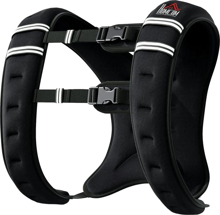 Image du produit Swisshandel24 Gilet lesté 5 kg réglable, musculation sable métallique noir 40x35cm (1 x 5 kg)