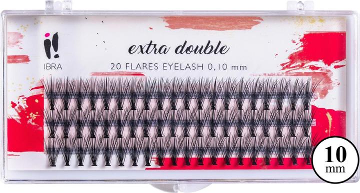 Actual product image Ibra EXTRA DOUBLE C-0.10 - 10mm Eyelash Tuft 1op. (Artificial eyelashes)