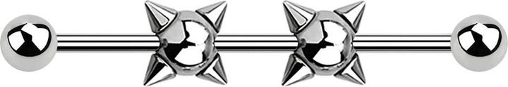 Image du produit Star Piercing Barbell argent deux boules de cone avec deux boules (sans laiton)