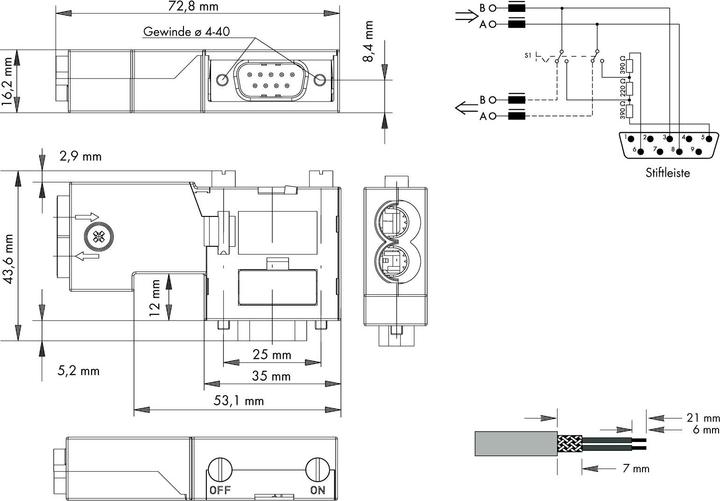 Actual product image Wago Fieldbus connector PROFIBUS D-Sub connector