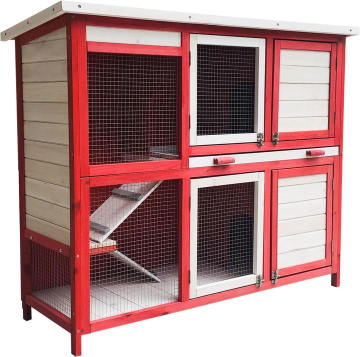 Produktbild Wiltec Kaninchenstall 1175x410x1000mm Hasenstall Kaninchenkäfig Hasenkäfig Holz