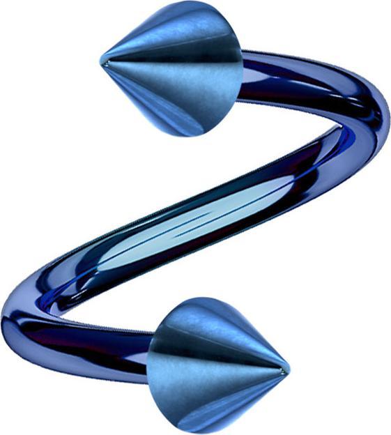 Produktbild Star Piercing Micro Spirale dunkelblau mit zwei Cones (ohne Messing, Titan G23)