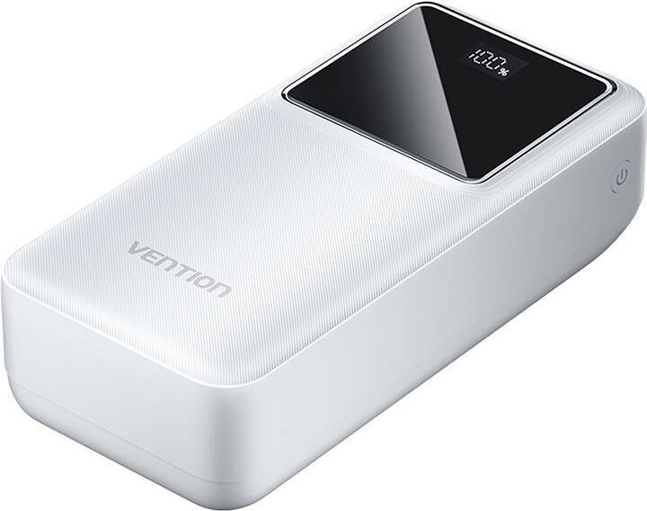 Produktbild Vention 30000mAh Power Bank (Micro-USB + USB-C + USB-A + USB-A) 22.5W White LED Display Type (30000 mAh, 22.50 W, 111 Wh)