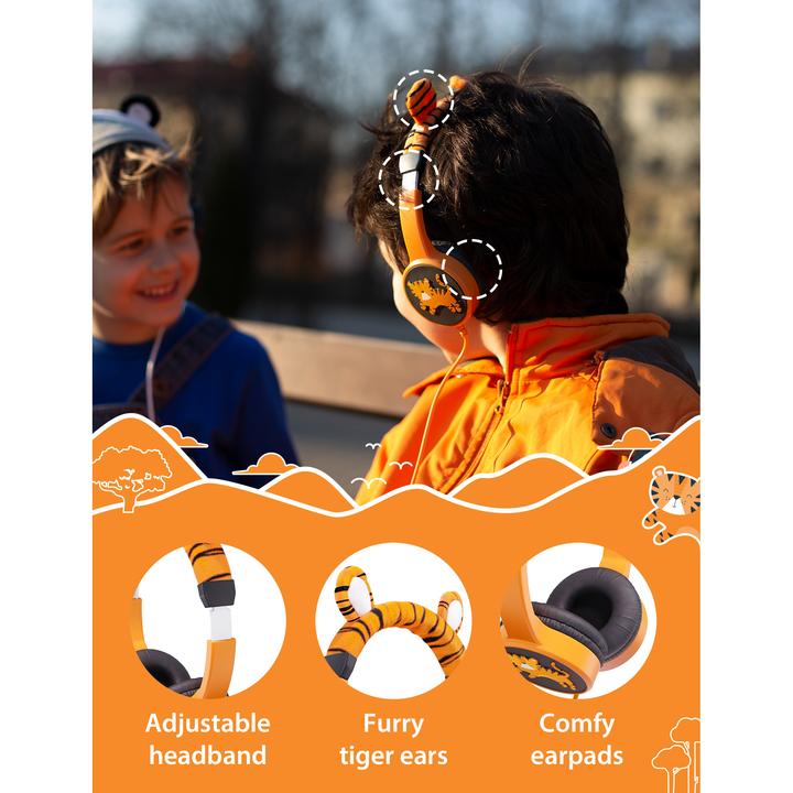 Image du produit Planet Buddies Casque d'écoute à caractère tigre avec fil