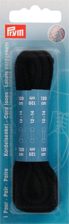 Image du produit Prym Lacets en corde, noir 5 mm x 120 cm, carte 1 paire