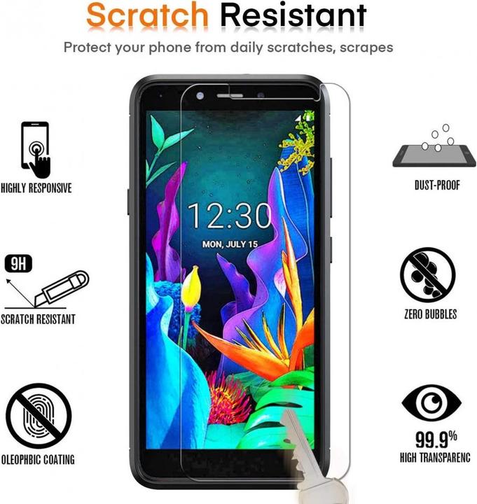 Immagine prodotto Screenguard LG K20 Pellicola protettiva in vetro Custodia dal design amichevole (1 Pezzo/i, K20)