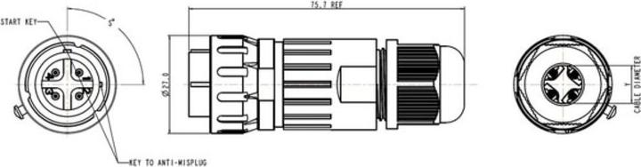 Produktbild Velleman 3-POL. STECKVERBINDER - WASSERDICHT IP67 - 13 A 230 V (1 Set)