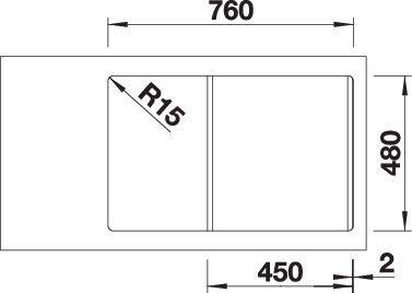 Produktbild Blanco Sona 45 S (Aufsatzspülbecken, 78 cm, 50 cm)