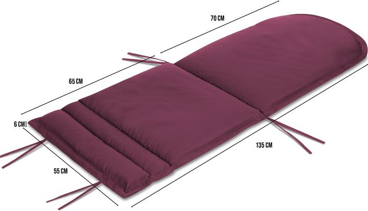 Actual product image Aspero 2 x Stuhlauflage für Adirondack Gartenstuhl (140 x 55 x 6 cm)