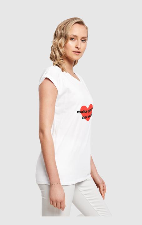 Image du produit Merchcode Ladies Peace - Tee Red Heart White Extended Shoulder - 161435 (XS)