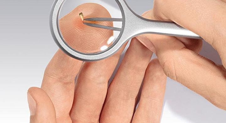 Actual product image Wedo Magnifying tweezers with LED lighting, TRIZETTE, 4x magnification
