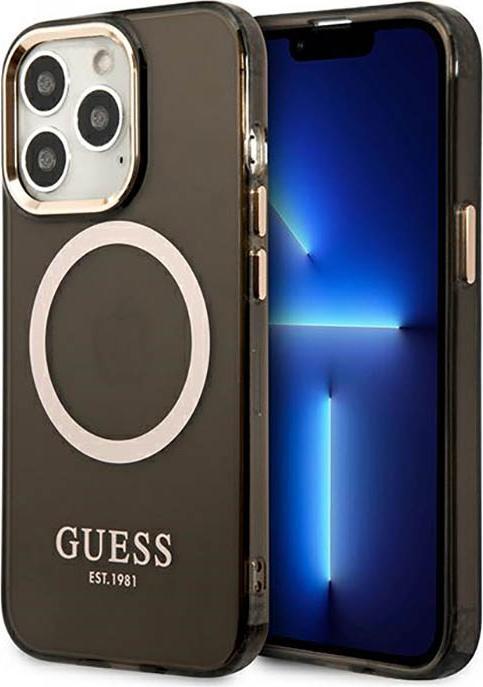 Produktbild Guess GUHMP13XHTCMK iPhone 13 Pro Max 6,7" czarny/black hard case Gold Outline Translucent MagSafe (Apple iPhone 13 Pro Max)