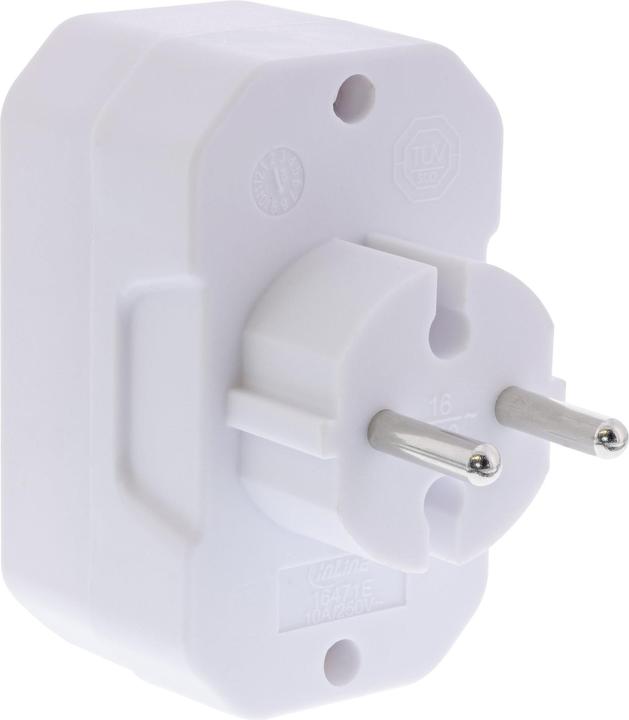 Immagine prodotto InLine Adattatore di presa, da CEE7/17 a 4x prese Euro, con protezione tattile avanzata, bianco (CEE 7/3, 4 x)