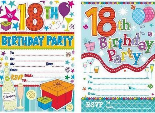 Produktbild Cameos Einladungen 18. Geburtstag 10erPack Karton (10 Stk.)