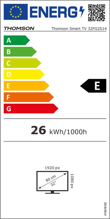 Energie-Label Thomson TV 32 FHD FRAMELESS SMART T2/C2S2 GOOGLE TV 32FG2S14 (32", LED)