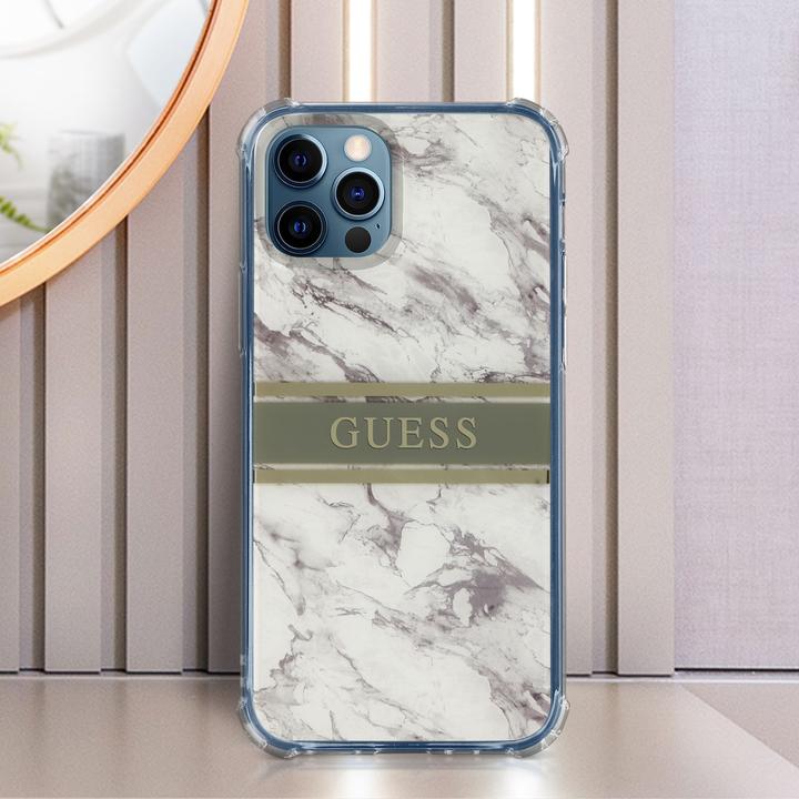 Actual product image Guess Hard Cover Marble Stripe with Strap (Apple iPhone 13 Pro Max)