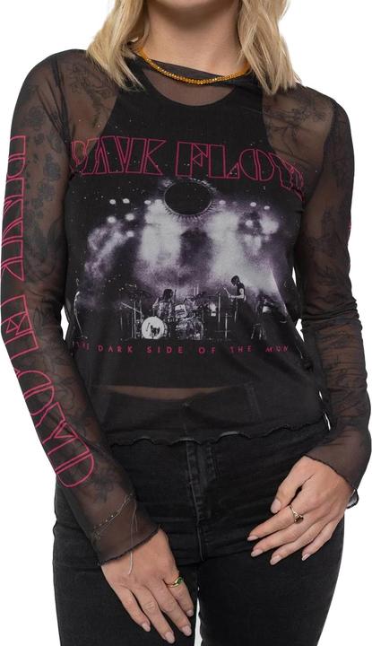 Actual product image Pink Floyd Womens/Ladies Live Band Mesh Long-Sleeved Crop Top (L)