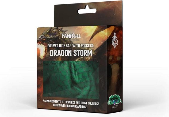 Produktbild FanRoll Dragon Storm Würfelbeutel mit Fächern Green Dragon Scales