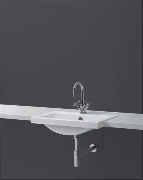 Produktbild Alape Halbeinbaubecken HB.R585H, rechteckig B: 585mm H: 143mm T: 405mm, 2700000000, weiss (405 mm, 585 mm)